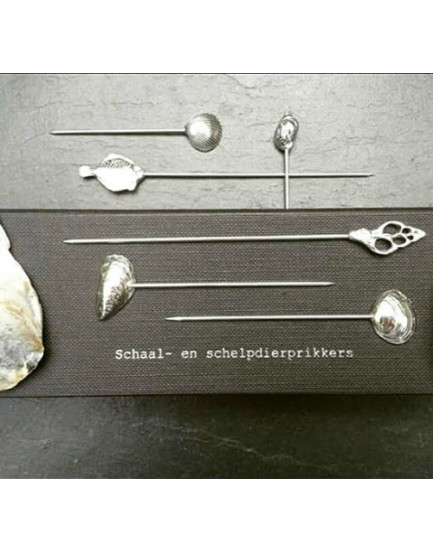 Set van 6 Zeeuwse schelpenprikkers Set van 6 Zeeuwse schelpenprikkers