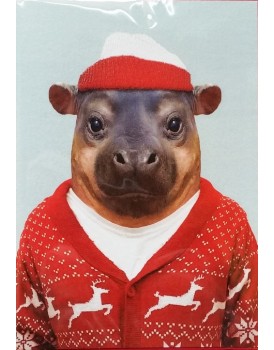 Wenskaart kerst hond