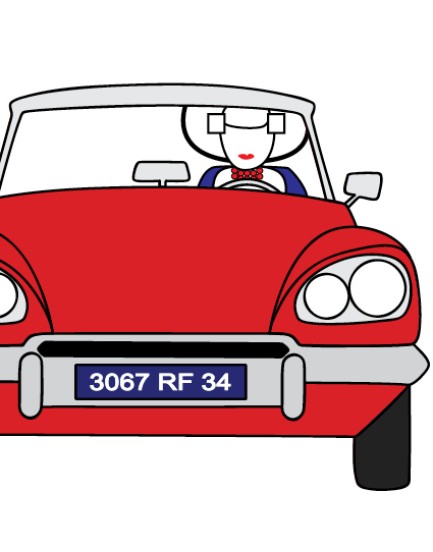 Wenskaart Illi Graphics Citroen DS