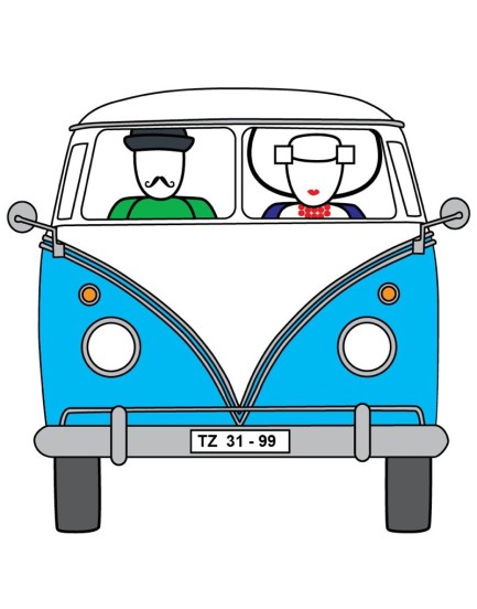 Wenskaart Illi Graphics VW Busje