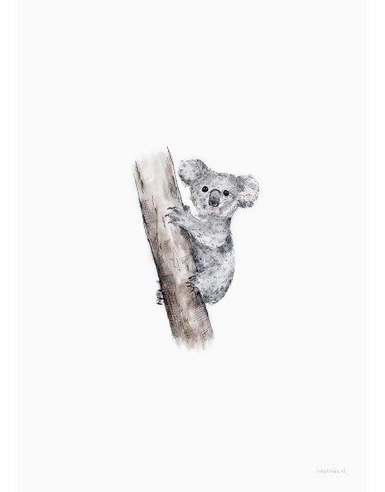 postkaart Inkylines koala