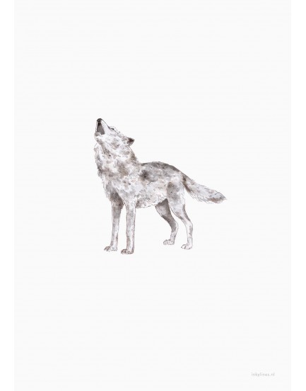 postkaart Inkylines wolf